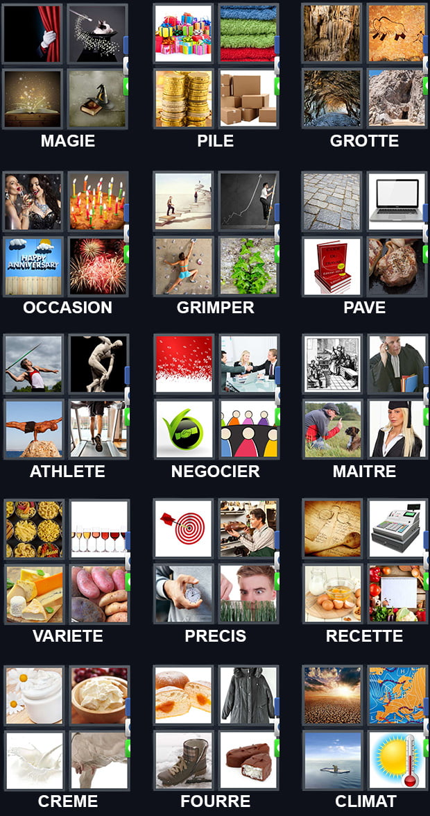 4 Image 1 Mot Niveau 64 soluce 4 images 1 mot niveau 841 à 855 - réponse Android & iPhone