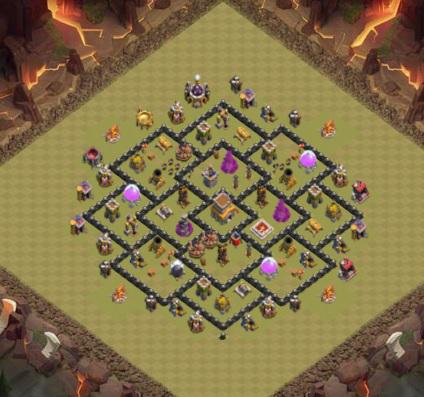 COC village HDV 8 mode défensif