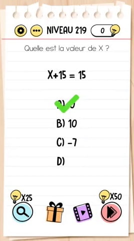 solution Niveau 219