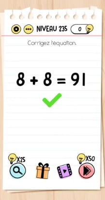 solution Brain Test niveau 235