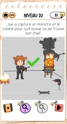 solution Brain Test 2 Joe le chasseur de monstres NIVEAU 20