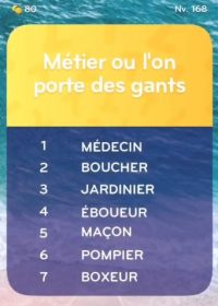 solution top 7 niveau 168