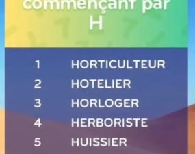 solution top 7 niveau 187 – métier commençant par H ?