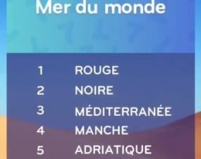 solution top 7 niveau 188 – mer du monde ?