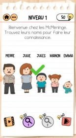 solution Brain Test 2 La Famille McMéninge NIVEAU 1 