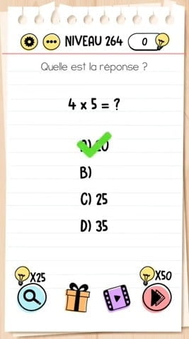 solution Brain Test niveau 264