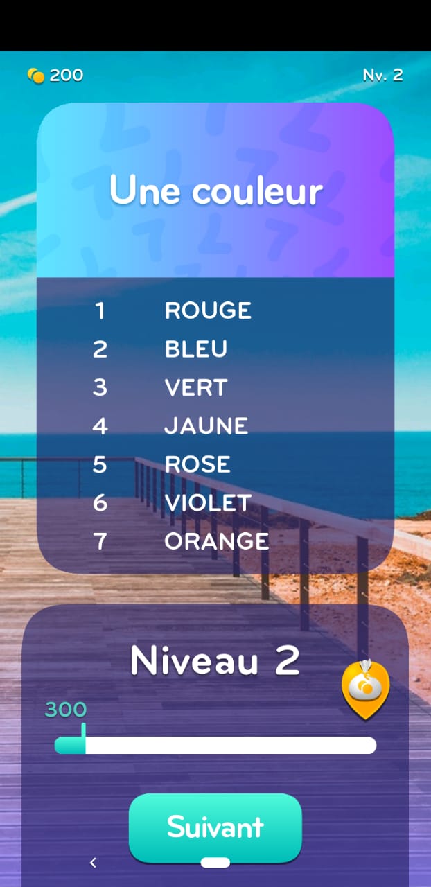 solution top 7 niveau 2 - une couleur ? - android & iphone