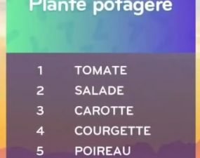 solution top 7 niveau 108 – plante potagére ?