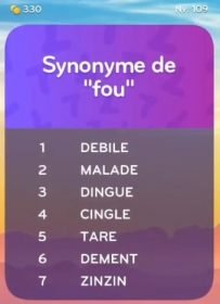 solution top 7 niveau 109