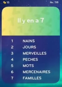 solution top 7 niveau 118