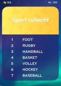 solution top 7 niveau 120