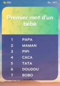 solution top 7 niveau 143