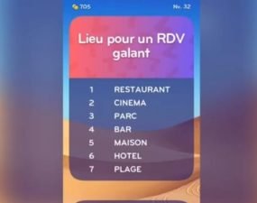 solution top 7 niveau 32 – lieu pour un RDV galant ?