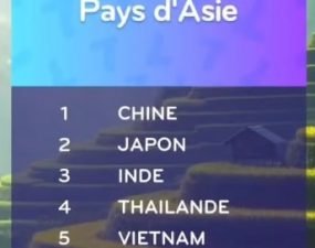 solution top 7 niveau 52 – pays d’Asie ?