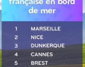 solution top 7 niveau 70 – grande ville française en bord de mer ?