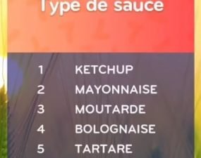 solution top 7 niveau 85 – type de sauce ?