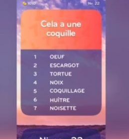 solution top 7 niveau 22