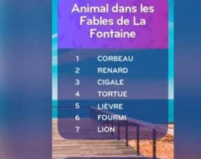 solution top 7 niveau 28 – animal dans les fables de la fontaine ?