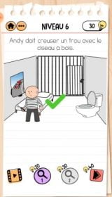 solution Brain Test 2 comment s'évader NIVEAU 6