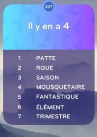 solution top 7 Niveau 227 - IL Y EN A 4