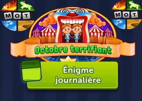 Solution enigme journaliere octobre 2021 Octobre terrifiant